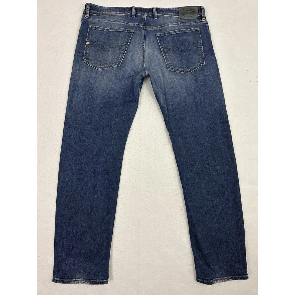 Diesel Waykee Regular Straight Jeans Mens 36X32 Medium Wash Button Fly
